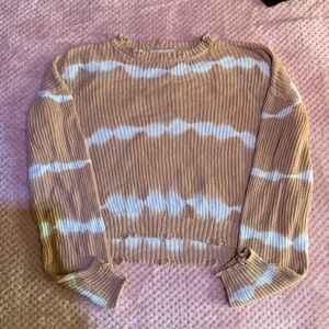 Detailed Tan Stripped Sweater